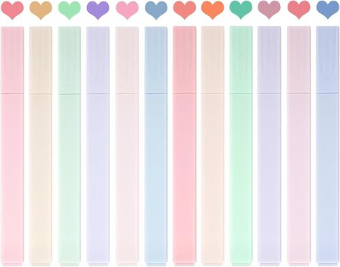 6pcs Highlighters Assorted Colors Cute Pastel Bible Highlighters and Pens No Bleed for Students Teachers School Office Journal Planner Notes (Sweet, 6) in Saudi Arabia