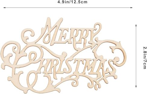 housoutil 20pcs عيد ميلاد سعيد القواطع الخشبية، رسائل عيد الميلاد الخشبية، قطع الخشب غير المكتملة حرف عيد الميلاد الحرف علامة الديكور لغرفة نوم المزرعة غرفة المعيشة DIY سكرابوكينغ in Kuwait