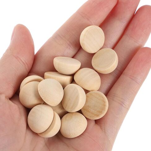 Half Wooden Beads, 100pcs 8mm Natural Unfinished Wood Beads Mini Hemisphere Wood Craft Domes Balls for Paint DIY Craft Kids Arts Supplies in Kuwait