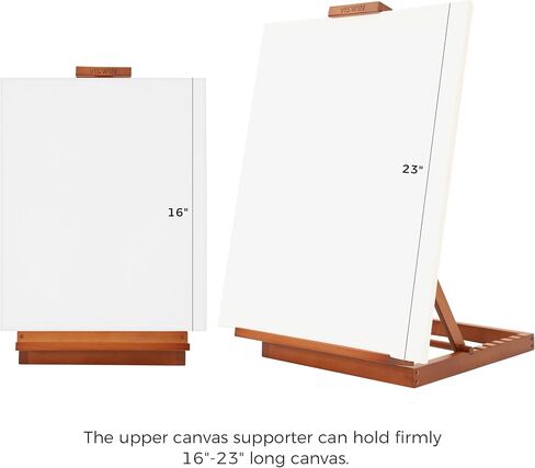 VISWIN Heavy-Duty H-Frame Tabletop Wooden Easel, Hold Canvas up to 23", Adjustable Beech Wood Artist Desktop Easel for Painting Canvas, Adults, Beginners in Kuwait
