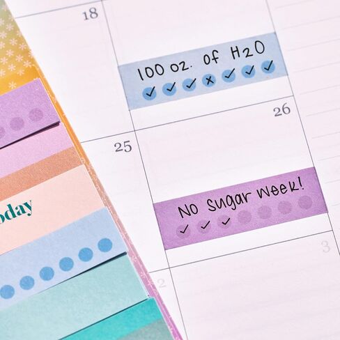 Erin Condren Colorful Washi Tape Sticker Pack | Set Reminders, Goals, and Tasks, in Style. 6 Designs, 10 Stickers Each, 60 Washi Strips Total in Kuwait