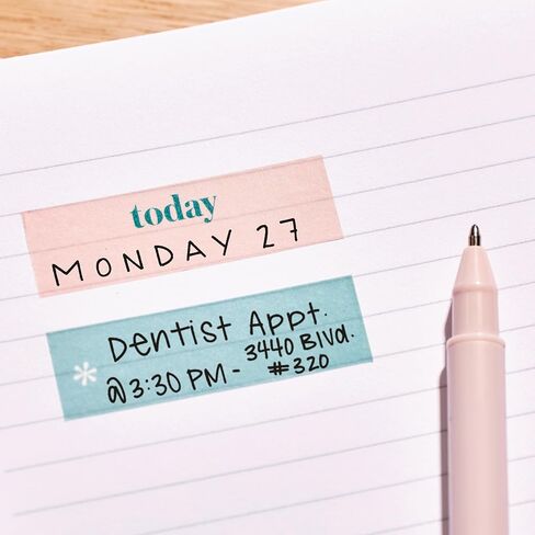 Erin Condren Colorful Washi Tape Sticker Pack | Set Reminders, Goals, and Tasks, in Style. 6 Designs, 10 Stickers Each, 60 Washi Strips Total in Kuwait