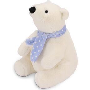 Polar Bear Stuffed Animal Plush, 11.8 Inch Lifelike Super Soft Cute Polar Bear with Scarf, Kawaii Cute Polar Bear Plush Toy for Kids Children Family Xmas Birthday Gifts