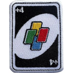 Card 4+ Patch, Sew On Iron On Funny Embroidery Patches for Clothes Backpacks Hat Jean Bag, Embroidered Patches, Embroidery Gift, DIY Iron On Clothing Patches for Adults Boys Girls