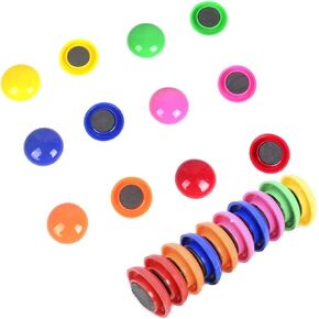 TIENO 60pcs Assorted Whiteboard Magnets Round Button Fridge Magnet Refrigerator Office Kitchen Decorative 6 Colors