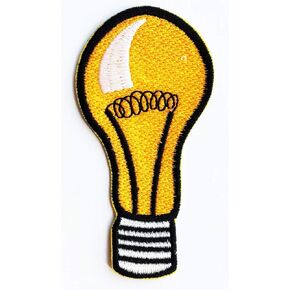 Light Bulb Electric lamp Kids Cartoon Iron on Patch Embroidered Patch Supplies for Jacket Bags Jeans Backpack Clothes DIY