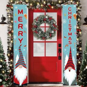 KatchOn, Merry Christmas Banner - 72x12 Inch, Pack Of 2 | Happy New Year Banner for 2025 New Years Eve Decorations | Christmas Door Banner | Christmas Banners For Outside, Christmas Party Decorations
