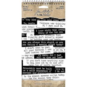 Tim Holtz, Advantus Big Talk Snarky Word Stickers, black and white