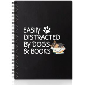 تشتيت بواسطة الكلاب والكتب غلاف فني 160 صفحة دفاتر ملاحظات حلزونية، هدية دفتر ملاحظات لطيفة لمحبي الكتب، هدية لأمين مكتبة المعلم، هدايا العودة إلى المدرسة in Kuwait