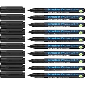 Schneider Maxx 224 M, Permanent Marker, Box of 10, Black (1201)