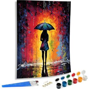 SKRYUIE Paint by Numbers Kits for Adults Colour, Acrylic Umbrella Oil Paint by Numbers for Adults Beginner Canvas with Brushes Paintwork Art Crafts for Home Decor 16x20 inch n18