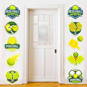2Pcs Pickleball Themed Door Hanging Banner Pickleball Porch Sign Door Banner Pickleball Banner Pickleball Birthday Party Decorations for Pickleball Birthday Party Supplies