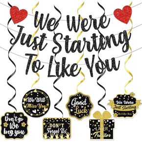We Were Just Starting To Like You Banner Farewell Decorations Party We Will Miss You Deorations Going Away Party Decorations Goodbye Party Decorations Coworker Leaving Decorations Black