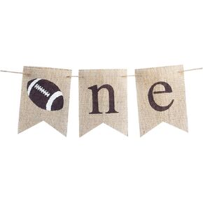 | First Down Football First Birthday Banner, Football Themed Birthday, Boy 1st Birthday Highchair Decoration, Football Happy Birthday Party Decor, Cake Smash Props