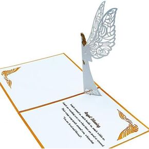 Dekali Designs Guardian Angel Pop Up Card - 3D Get Well Card, Funeral, Bereavement, Memorial, Christmas With Angel Blessing/Quote