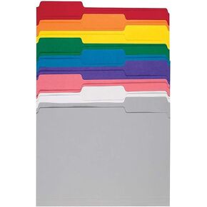 Staples 502678 Top-Tab File Folders 1/3 Cut Asst Ltr Holds 8 1/2x11 250/Bx