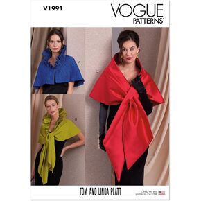 Vogue Misses' Wraps V1991, Sizes S-M-L, Multicolor