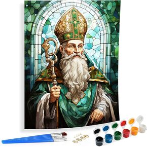 SKRYUIE Paint by Numbers Kit for Adults Beginner St Patrick's Day, Acrylic King Oil Painting by Numbers Kits with PaintBrushes Paintwork Art Crafts Canvas for Home Decor 16x20 inch