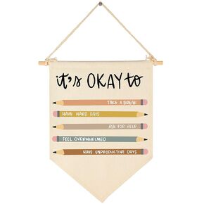 It is Okay to take a Break-Classroom Decor-Classroom Poster-Playroom Decor-Child Art-Teacher Gift-Canvas Hanging Pennant Flag Banner Wall Sign Decor Gift-Birthday Christmas Gift
