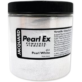 Jacquard Pearl Ex Pigment Powder 4oz Pearl White - Loose Mica Powder for Epoxy Resin, Watercolors, Calligraphy Ink & Clay - Epoxy Pigment Powder - Epoxy Resin Color