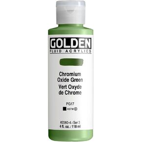 Fluid Acrylics by GOLDEN, Chromium Oxide Green, 4 fl. oz. Bottle, Professional Acrylic Paint, Opaque