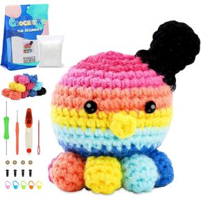WenmthG Crochet Kit for Beginners, Crochet Starter Kit with Step-by-Step Video Tutorials, Learn to Crochet Kit for Adults and Kids, Crochet Animal Kits with Crochet Yarn