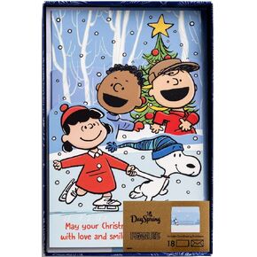 DaySpring - Peanuts - May Your Christmas Shine Bright - 18 Christmas Boxed Cards and Envelopes (U1010)