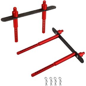 Aluminum Adjustable Body Post Mounts Front and Rear Shell Column for Axial SCX10 II 90046 90047 1/10 RC Crawler Car Parts (red)