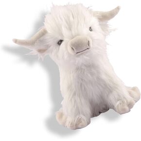 Highland Cow Stuffed Animal Realistic Fluffy Scottish Plush Cow Farm Toys (Brown)