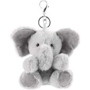 Apricot Lamb Cute Toys Plush Gray Elephant Stuffed Animal Soft Keychain for Kids Bag, Purse, Backpack, Handbag (6 Inches)