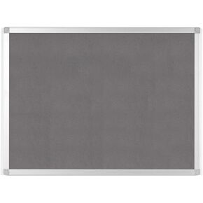 18" x 24" Gray Felt Fabric Bulletin Pin Board, Aluminum Frame, Easy Install Wall Mount, for Home, Office, School