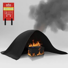 Lipo Battery Fireproof Cover Battery Safe Blanket for Ebike and Escooter Storage,Charging and Discharging, EV Fire Blanket for Lithium Battery (59x79 inch)