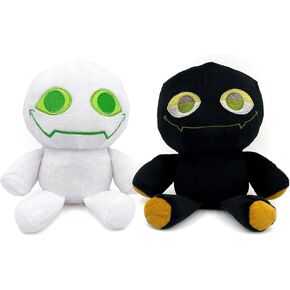 2PCS Plush, Cute Stuff Plushie, Great Gift for Game Fans, Boys and Girls (Black & White)