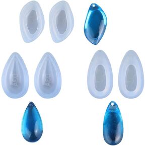 6Pcs Multicolored 3 Shapes Teardrop Earring Molds Gem Shape Epoxy Resin Mold with Hole Necklace Pendant Resin Casting Mold Jewelry Making Tools Resin Casting Molds Jewelry Casting Supplies