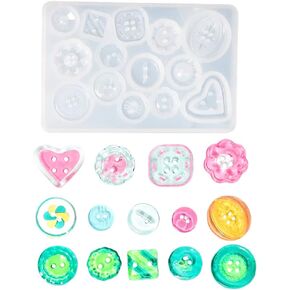 Button Resin Molds Round Button Silicone Mold Jewelry Casting Molds Crystal Ornament Mold for DIY Crafts Necklaces Earring Studs Bracelets Keychain