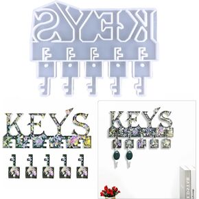 Playing Mold Keys letter shape Key Holder Epoxy Resin Silicone Mold for DIY Wall Mount Key Holder Home Keys Key Organizer for Door Office Home Decoration in Kuwait