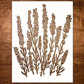 Large Lavender Stencil for Painting on Wood – Flower Stencils for Crafts Reusable on Canvas, Paper, Fabric and Furniture -Large Stencil for Painting on Walls -DIY Pattern Painting Stencil (10x12 Inch)