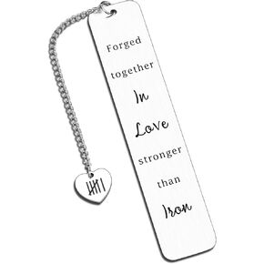 Iron Gifts for 6th Anniversary for Women Men, 6 Year Anniversary Bookmark Gifts, Marriage Gifts for Girlfriend, Book Markers Wedding Anniversary for Wife Husband, Engagement Gifts for Couples