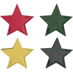 Book Nook Cute Leather Star Page-Top or Corner Bookmarks (Set of 4) – Cute Bookmarks for Books, Bibles, Journals & Planners – Pink/Navy/Green/Gold, BND001