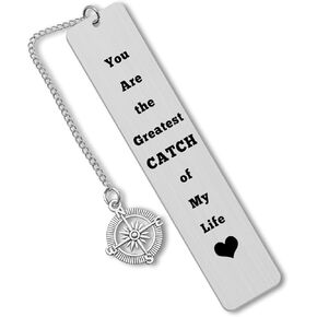 Couple Gift for Him and Her Anniversary Present Bookmarks for Book Lovers Boyfriend Husband Gift from Wife Fisherman Gift You are The Greatest Catch of My Life Bookmark Engagement Valentines Day Gift