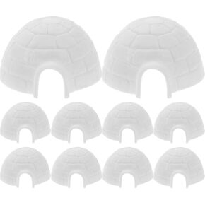 ibasenice Miniature Igloo Figurine 10pcs Lifelike Ice House Models Arctic Figurines Toy Mini Toys Dollhouse Micro Landscape Decoration White