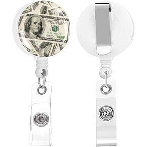 2 Pack Retractable Badge Holders Cute Badge Reel Badge Clip ID Card Holders for Student Office Worker Doctor Nurse Teacher (Cute Cherry)