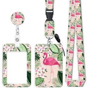 ID Badge Holder with Retractable Lanyard, Badge Holders Reel with 360 Degrees Rotate Carabiner Clip for Women, Teachers, Nurses, Doctor,Students, Office(Pink Plaid)