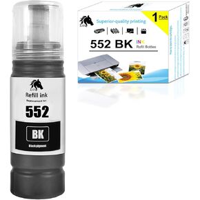 552 Ink Bottles Replacement for Epson 552 Ink Refill Bottles T552920 Work for Epson EcoTank 8550 ET-8550 8500 ET-8500 Printer (Black, Photo Black, Cyan, Magenta, Yellow, Gray, 6-Pack)