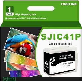 SJIC41P Gloss Black Ink Cartridges C13T52L120 SJIC41P-BK Ink Remanufacture Compatible for ColorWorks CW-C4000 Color Inkjet Gloss Label Printer (Gloss)