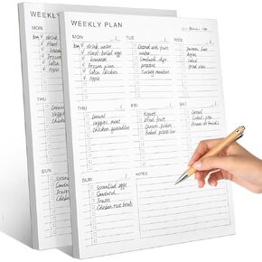 1 Pack Weekly Planner Weekly Checklist Planning Pad 50 Sheets 8.5" x 11" Weekly To Do List Notepad Tear Off Note Pad Desktop Planner Task Notepad Planner Work and Personal Organizer