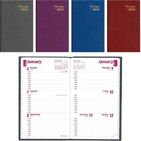 Brownline® 2025 Traditional Weekly Pocket Planner, Appointment Book, 12 Months, January to December, Perfect Binding, 4.75" x 3", Assorted Colors (CB303.ASX-25)