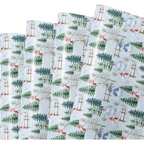 Bolsome 12 Sheets Christmas Wrapping Paper Green Red Merry Christmas Words Gift Wrap Paper for Xmas Party Winter Festivals DIY Craft, 19.7 × 27.6 Inches (Snow scenery) in Saudi Arabia