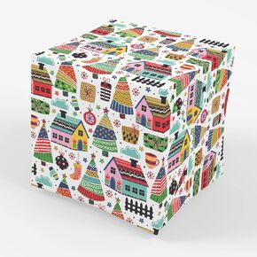 ورق تغليف هدايا العطلة من Stesha Party Christmas Village - مقاس 30 × 20 بوصة (3 ورقات)