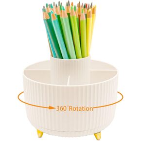 Pen Holder for Desk, 5 Slots 360° Degree Rotating Pencil Organizers, Desktop Storage Stationery Supplies Organizer and Accessories for Desk, Multifunctional Cute Pen Cup for Office, School, Home in Saudi Arabia